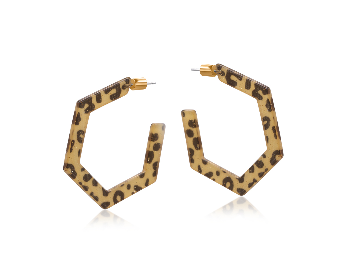 Madrid Resin Hexagon Hoop Earrings 4413