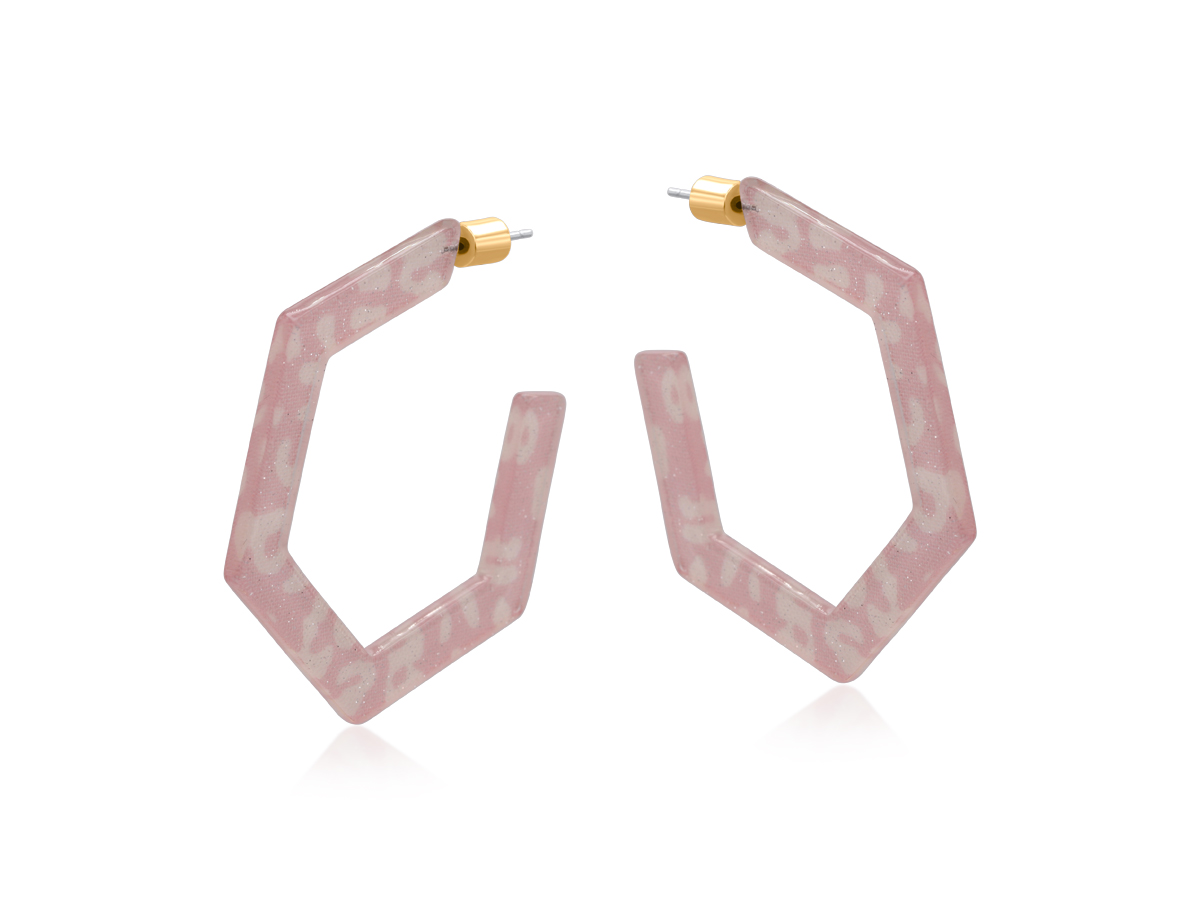 Madrid Resin Hexagon Hoop Earrings 4413