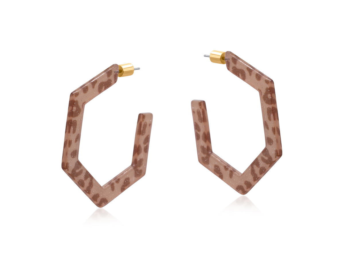 Madrid Resin Hexagon Hoop Earrings 4413